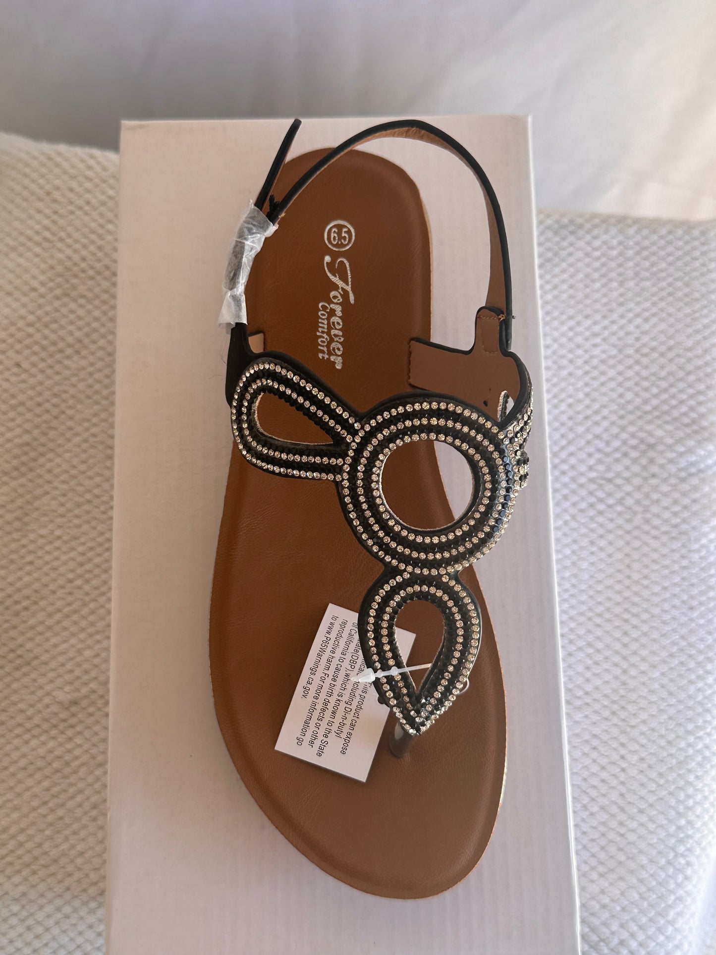 Women rhinestone sling back thong sandals