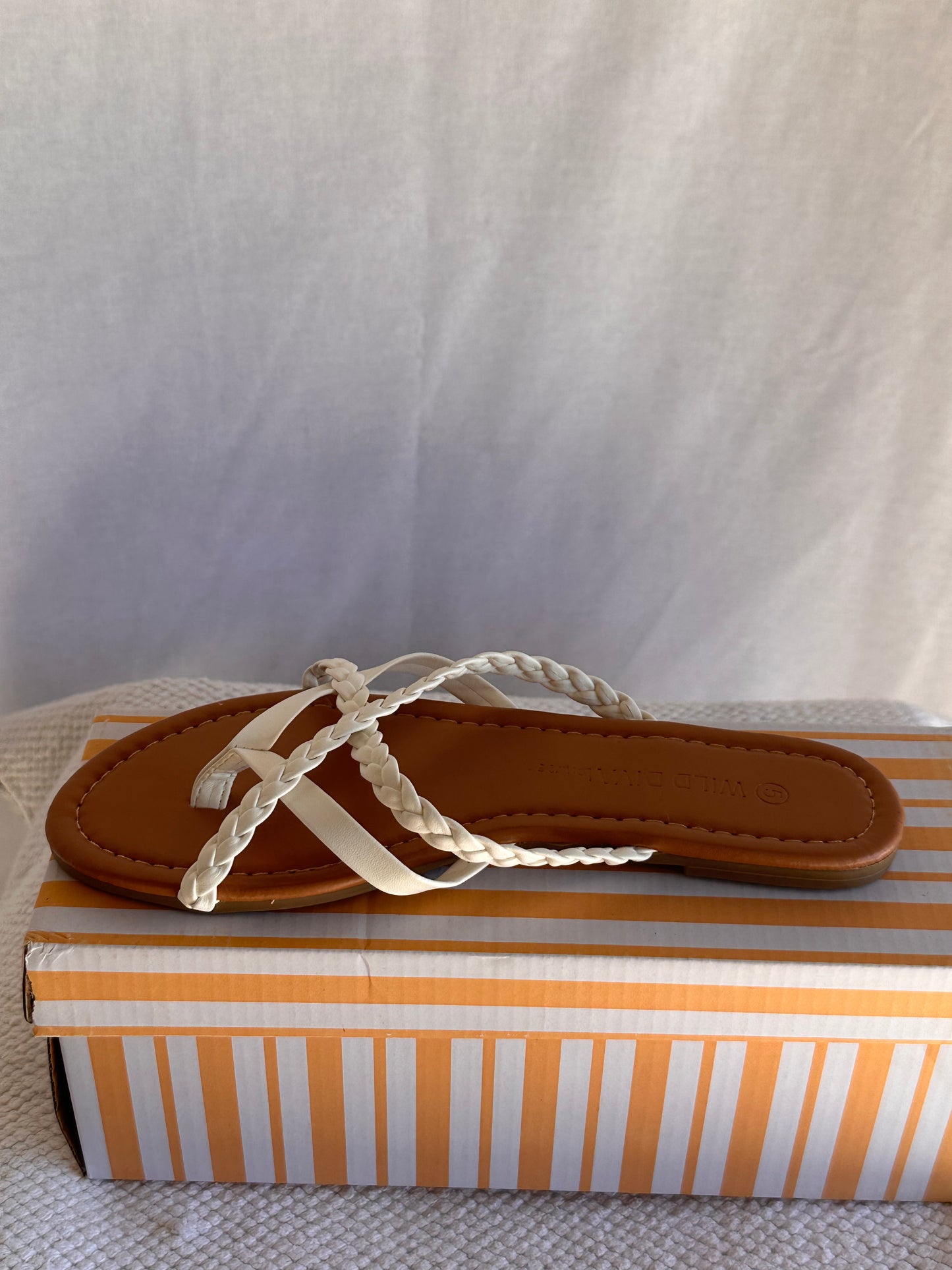 Braided thong flip flop sandals