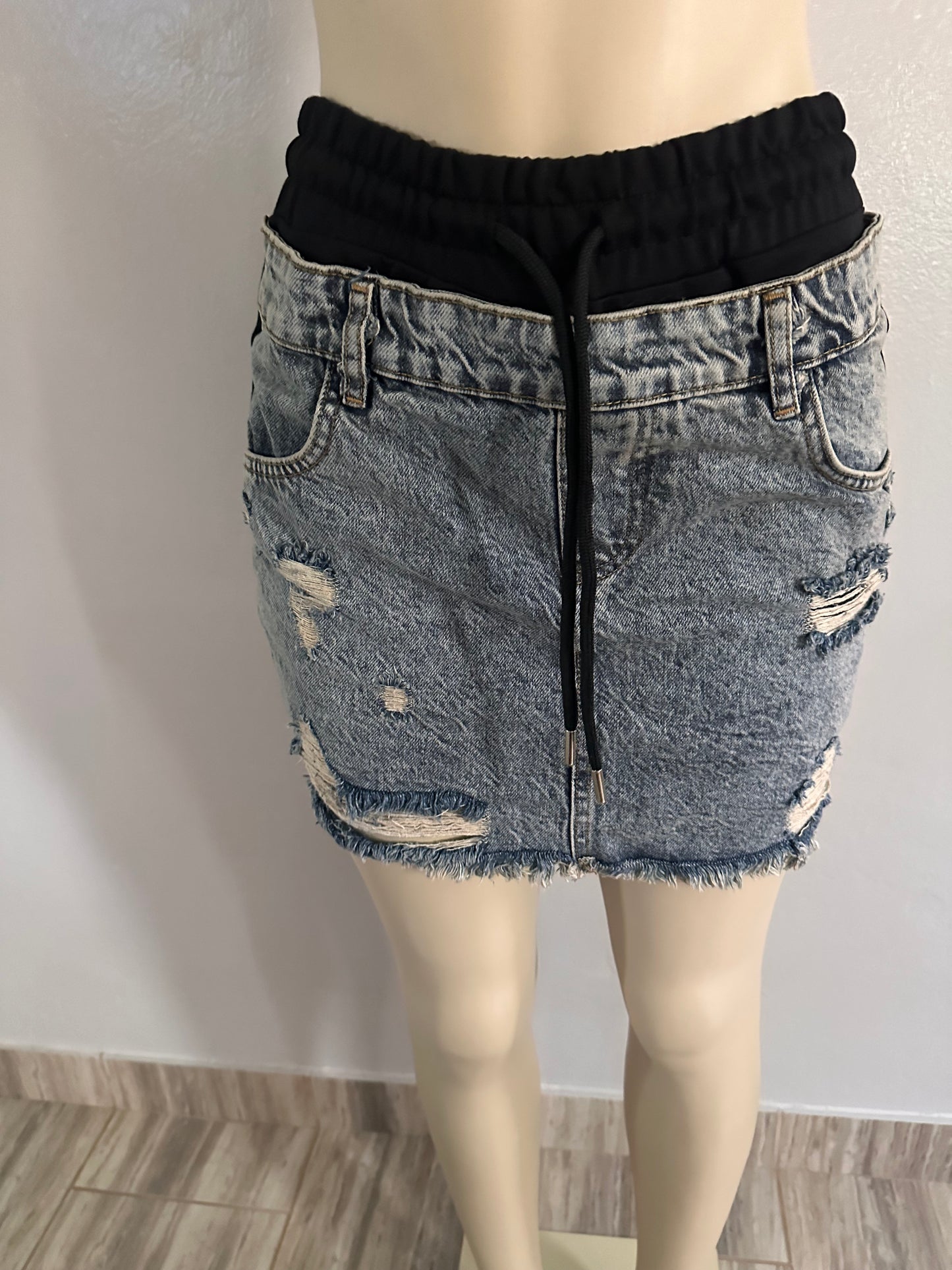 Black/demin skirt ripped