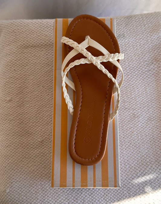 Braided thong flip flop sandals